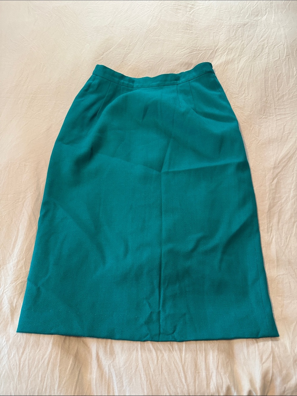 Vintage Tailored Teal Pencil Skirt for Women (R)
